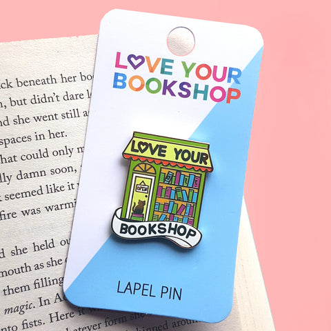 Love Your Green Bookshop lapel pin
