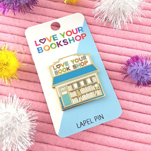 Love Your White Bookshop lapel pin